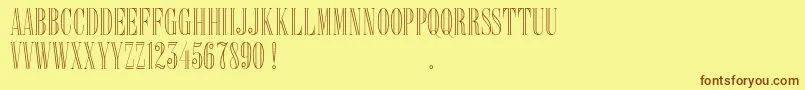 Delacorso Outlines D Font – Brown Fonts on Yellow Background