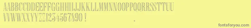 Delacorso Outlines D-Schriftart – Graue Schriften auf gelbem Hintergrund