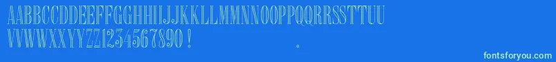 Delacorso Outlines D Font – Green Fonts on Blue Background