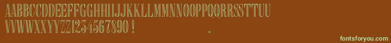 Delacorso Outlines D Font – Green Fonts on Brown Background