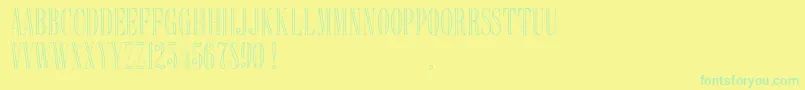 Delacorso Outlines D Font – Green Fonts on Yellow Background