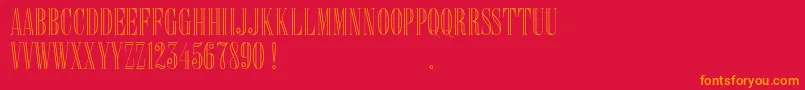 Delacorso Outlines D Font – Orange Fonts on Red Background