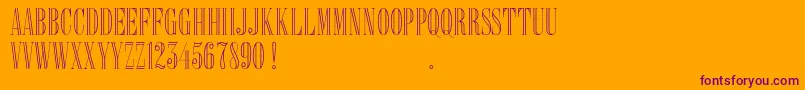Czcionka Delacorso Outlines D – fioletowe czcionki na pomarańczowym tle