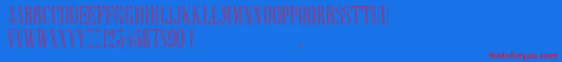 Delacorso Outlines D Font – Red Fonts on Blue Background