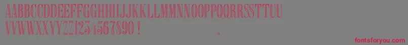 Delacorso Outlines D Font – Red Fonts on Gray Background