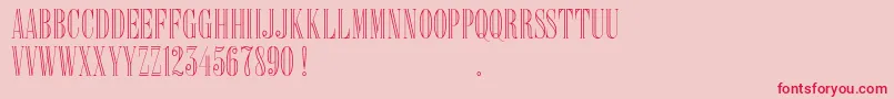 フォントDelacorso Outlines D – ピンクの背景に赤い文字