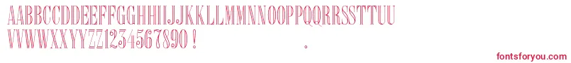 Delacorso Outlines D Font – Red Fonts on White Background