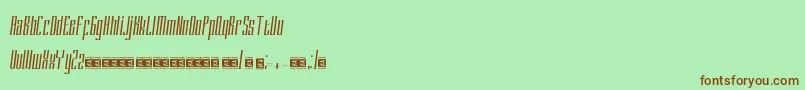 フォントDELACRUZ PersonalUse – 緑の背景に茶色のフォント