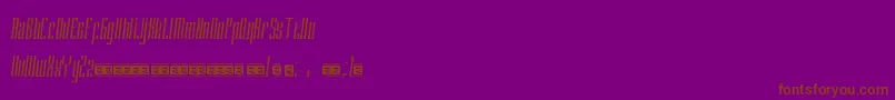 フォントDELACRUZ PersonalUse – 紫色の背景に茶色のフォント