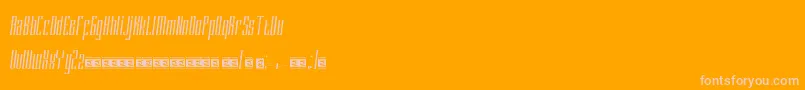 DELACRUZ PersonalUse-fontti – vaaleanpunaiset fontit oranssilla taustalla