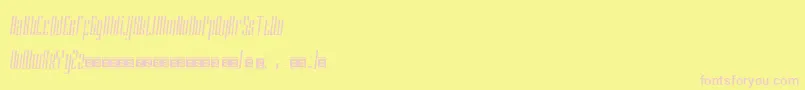 フォントDELACRUZ PersonalUse – ピンクのフォント、黄色の背景
