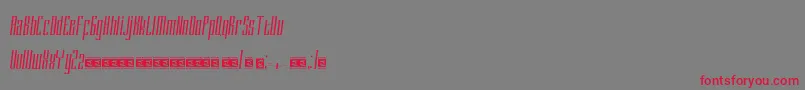 フォントDELACRUZ PersonalUse – 赤い文字の灰色の背景