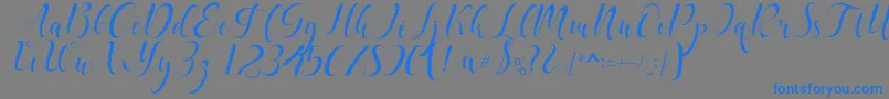 delaney Font – Blue Fonts on Gray Background