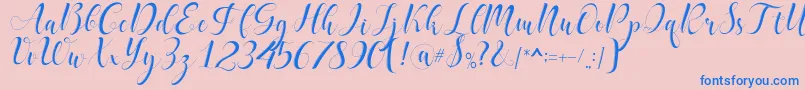 delaney Font – Blue Fonts on Pink Background