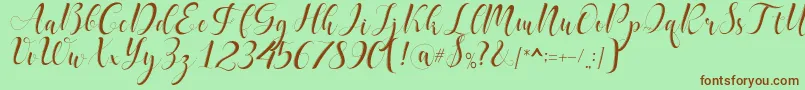 delaney Font – Brown Fonts on Green Background