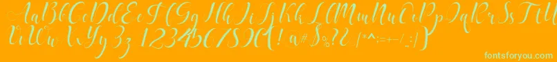 delaney Font – Green Fonts on Orange Background