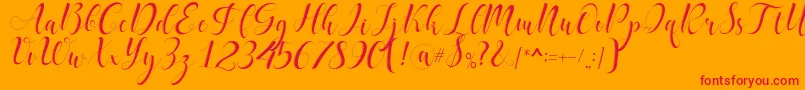 delaney Font – Red Fonts on Orange Background
