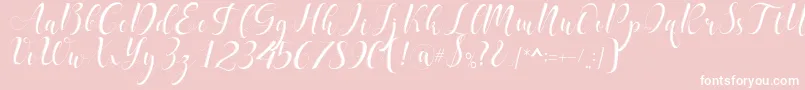 delaney-Schriftart – Weiße Schriften auf rosa Hintergrund