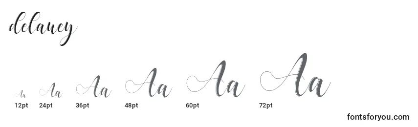 Delaney Font Sizes