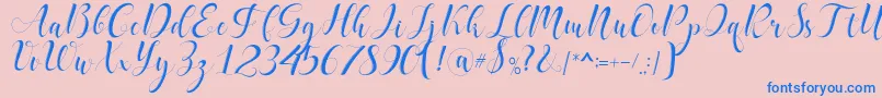 delaney Font – Blue Fonts on Pink Background