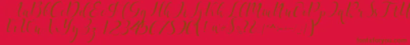 delaney Font – Brown Fonts on Red Background