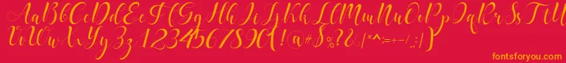 delaney Font – Orange Fonts on Red Background