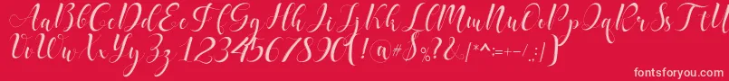 delaney Font – Pink Fonts on Red Background