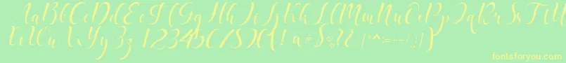 delaney Font – Yellow Fonts on Green Background