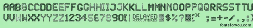 DELAYED Font – Black Fonts on Green Background