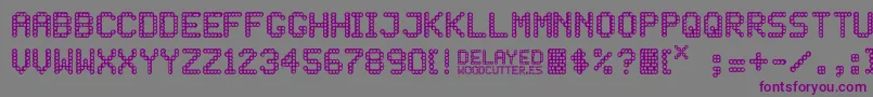 DELAYED Font – Purple Fonts on Gray Background