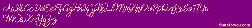 Delfoo  Demo  Font – Yellow Fonts on Purple Background