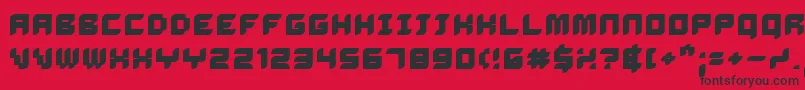 フォントDELIB    – 赤い背景に黒い文字