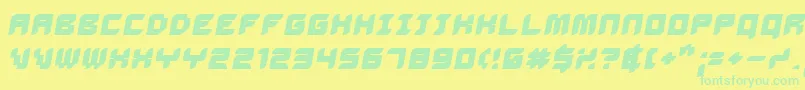DELIBO  -Schriftart – Grüne Schriften auf gelbem Hintergrund