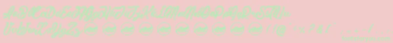 Delich PersonalUseOnly Font – Green Fonts on Pink Background