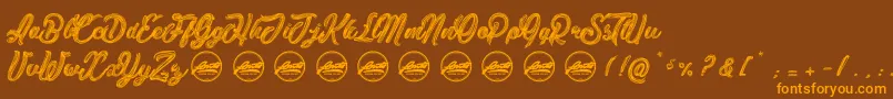 Delich PersonalUseOnly Font – Orange Fonts on Brown Background