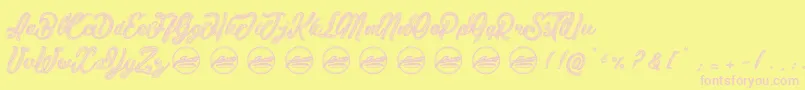 Delich PersonalUseOnly Font – Pink Fonts on Yellow Background