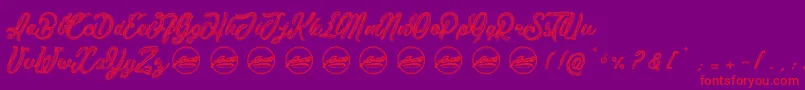 Delich PersonalUseOnly Font – Red Fonts on Purple Background