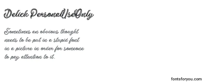 Schriftart Delich PersonalUseOnly