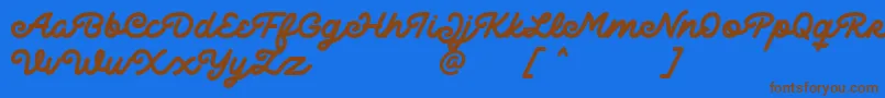 Delichia Font – Brown Fonts on Blue Background