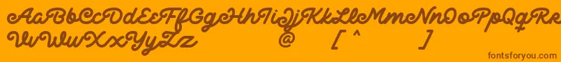 Delichia-Schriftart – Braune Schriften auf orangefarbenem Hintergrund