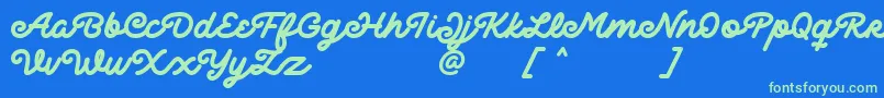 Delichia Font – Green Fonts on Blue Background