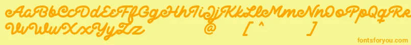 Delichia Font – Orange Fonts on Yellow Background