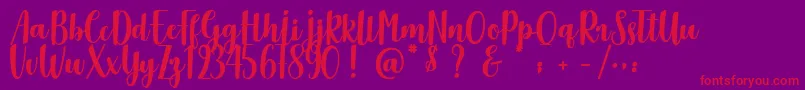 Delicious Adventures Font – Red Fonts on Purple Background