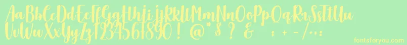 Delicious Adventures Font – Yellow Fonts on Green Background