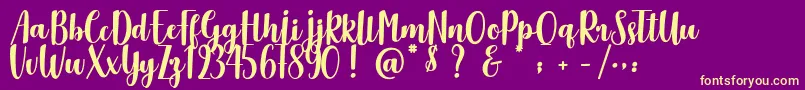 Delicious Adventures Font – Yellow Fonts on Purple Background