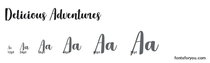 Delicious Adventures Font Sizes