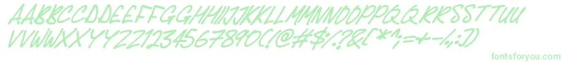 Delicious Scrawl Italic-fontti – vihreät fontit valkoisella taustalla