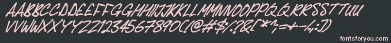 Delicious Scrawl Italic Font – Pink Fonts on Black Background