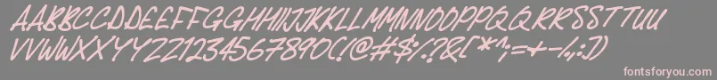 Delicious Scrawl Italic Font – Pink Fonts on Gray Background