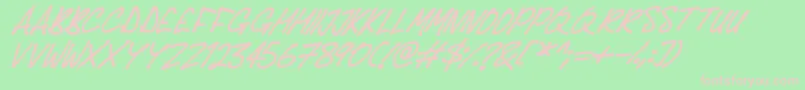 Fonte Delicious Scrawl Italic – fontes rosa em um fundo verde